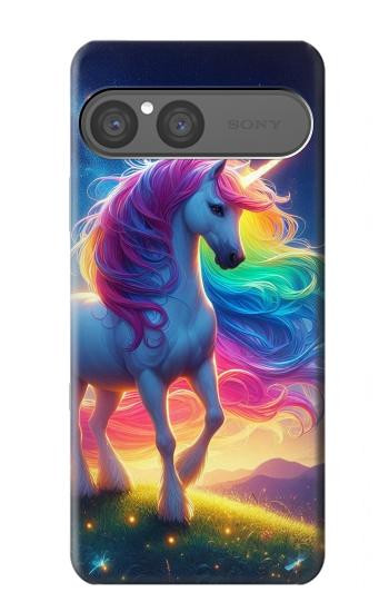 S3977 Licorne colorée Etui Coque Housse pour Sony Xperia 10 VII, 10 VIII