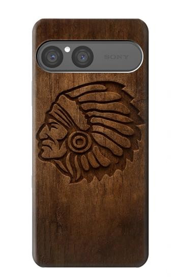 S4035 Sculpture sur bois amérindienne Etui Coque Housse pour Sony Xperia 10 VII, 10 VIII