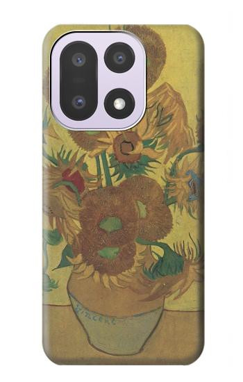 S0214 Van Gogh quinze tournesols Etui Coque Housse pour OnePlus 15