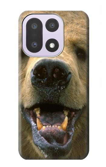 S0840 Grizzly Bear visage Etui Coque Housse pour OnePlus 15