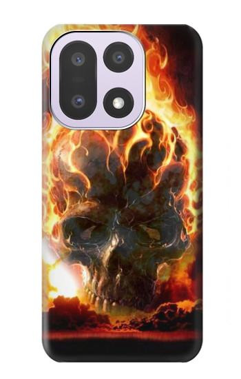 S0863 De feu crâne Etui Coque Housse pour OnePlus 15
