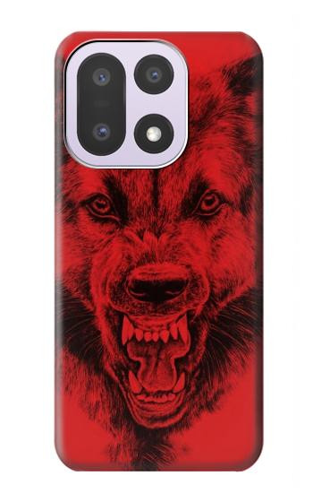 S1090 Rouge Loup Etui Coque Housse pour OnePlus 15