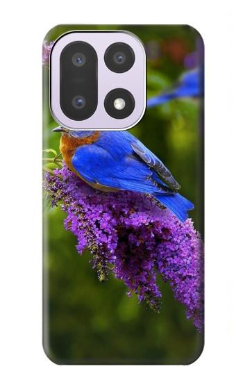 S1565 Oiseau bleu de bonheur Bleu Oiseau Etui Coque Housse pour OnePlus 15