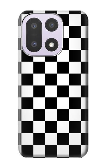 S1611 Échiquier Damier Noir Blanc Etui Coque Housse pour OnePlus 15