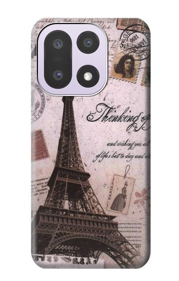 S2211 Carte postale de Paris Tour Eiffel Etui Coque Housse pour OnePlus 15