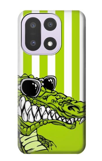 S2323 Crocodile vert drôle d'alligator Etui Coque Housse pour OnePlus 15