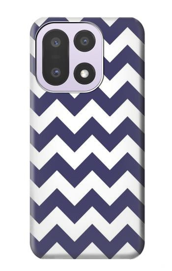 S2345 Marine Bleu Shavron Zig zag Etui Coque Housse pour OnePlus 15