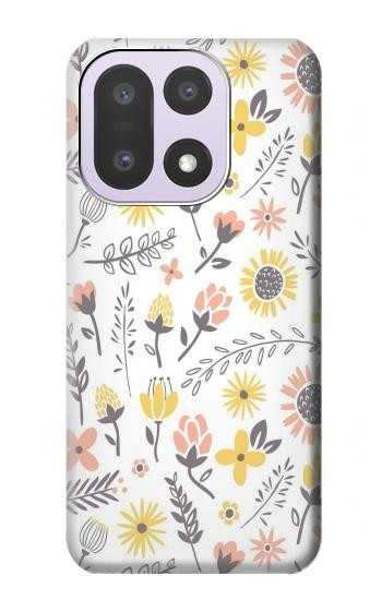 S2354 Motif pastel Fleurs Etui Coque Housse pour OnePlus 15