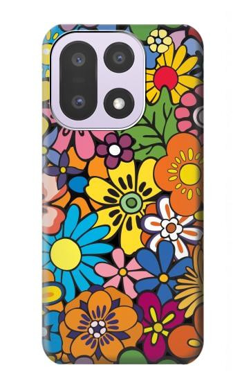 S3281 Motif coloré Hippie Fleurs Etui Coque Housse pour OnePlus 15