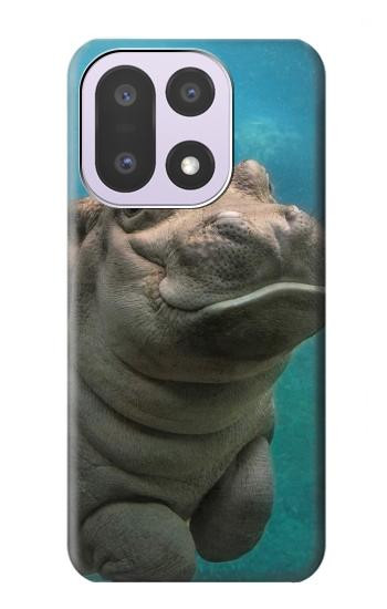 S3871 mignon, bébé, hippopotame, hippopotame Etui Coque Housse pour OnePlus 15