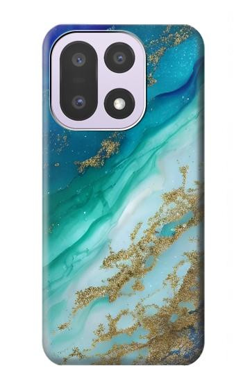 S3920 Couleur bleu océan abstrait émeraude mélangée Etui Coque Housse pour OnePlus 15