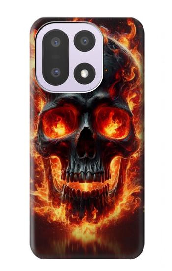 S3986 Crâne de feu Etui Coque Housse pour OnePlus 15