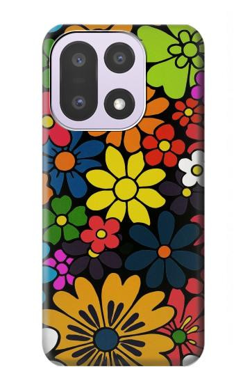S4043 Fleurs colorées dessin animé Etui Coque Housse pour OnePlus 15