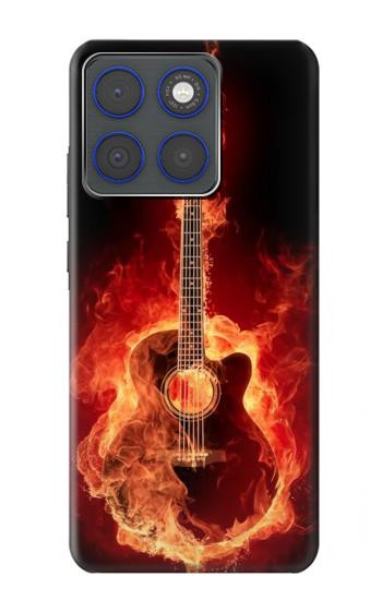 S0415 Graver guitare feu Etui Coque Housse pour Motorola Edge 70