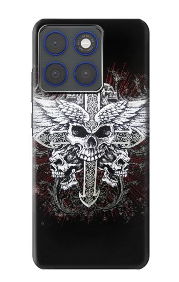 S1434 Crâne Tatouage Motard Aile Etui Coque Housse pour Motorola Edge 70