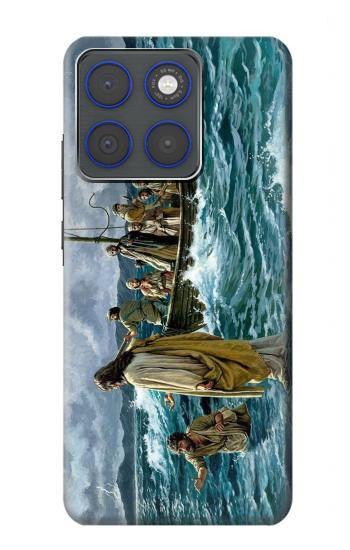 S1722 Jésus marcher sur la mer Etui Coque Housse pour Motorola Edge 70