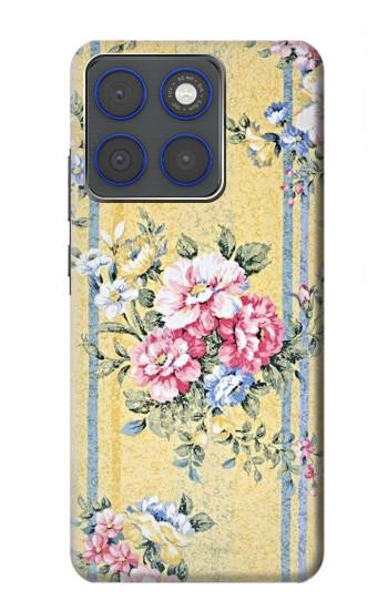 S2229 Fleurs millésimé Etui Coque Housse pour Motorola Edge 70