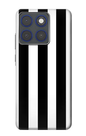 S2297 Noir et blanc rayures verticales Etui Coque Housse pour Motorola Edge 70