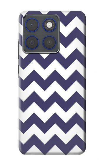 S2345 Marine Bleu Shavron Zig zag Etui Coque Housse pour Motorola Edge 70