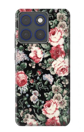 S2727 Motif Rose millésimé Etui Coque Housse pour Motorola Edge 70