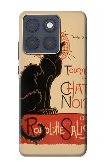 S2739 Chat Noir Noir Chat Millésime Etui Coque Housse pour Motorola Edge 70