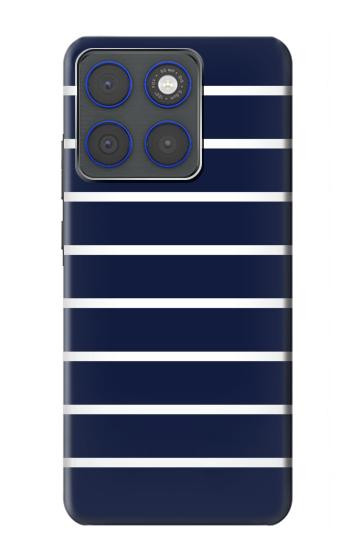 S2767 Marine rayé blanc Etui Coque Housse pour Motorola Edge 70