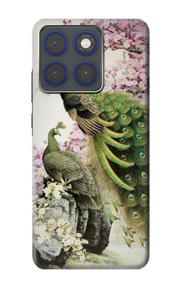 S2773 Paon Peinture brosse chinoise Etui Coque Housse pour Motorola Edge 70