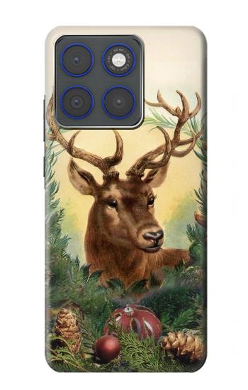 S2841 Renne de Noël millésimé Etui Coque Housse pour Motorola Edge 70