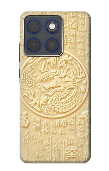 S3288 Peinture blanche du Dragon de Jade Etui Coque Housse pour Motorola Edge 70