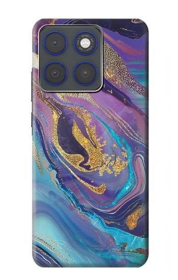 S3676 Pierre de marbre abstraite colorée Etui Coque Housse pour Motorola Edge 70