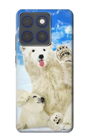 S3794 Ours polaire arctique amoureux de la peinture de phoque Etui Coque Housse pour Motorola Edge 70