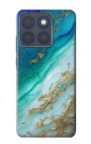 S3920 Couleur bleu océan abstrait émeraude mélangée Etui Coque Housse pour Motorola Edge 70
