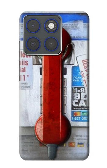 S3925 Collage Téléphone Public Vintage Etui Coque Housse pour Motorola Edge 70