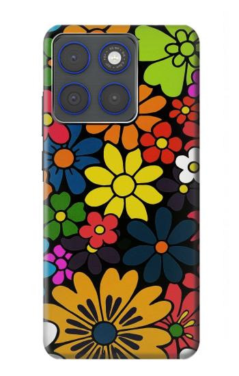 S4043 Fleurs colorées dessin animé Etui Coque Housse pour Motorola Edge 70