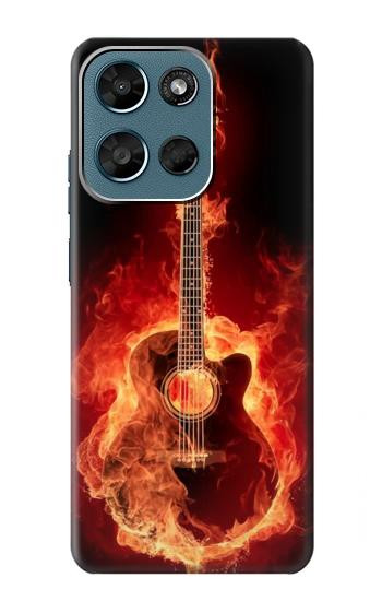 S0415 Graver guitare feu Etui Coque Housse pour Motorola Moto G (2026), G Play (2026)