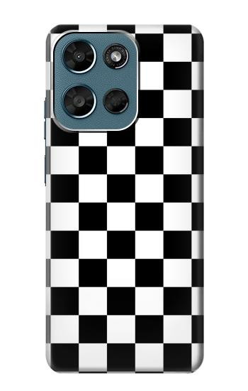 S1611 Échiquier Damier Noir Blanc Etui Coque Housse pour Motorola Moto G (2026), G Play (2026)