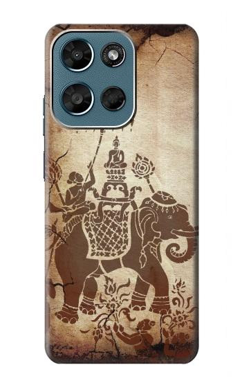 S2102 Art de la peinture thaïlandaise Bouddha sur Elephant Etui Coque Housse pour Motorola Moto G (2026), G Play (2026)