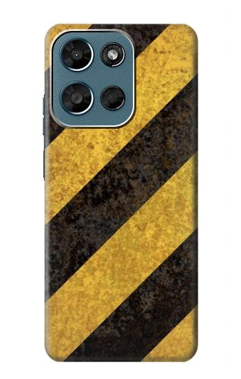S2231 Noir et Jaune Ligne de risque rayé Etui Coque Housse pour Motorola Moto G (2026), G Play (2026)