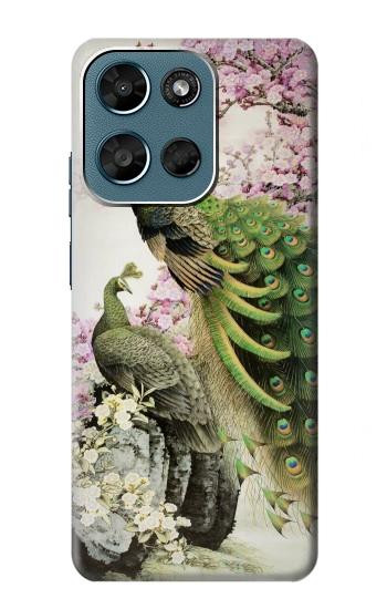 S2773 Paon Peinture brosse chinoise Etui Coque Housse pour Motorola Moto G (2026), G Play (2026)