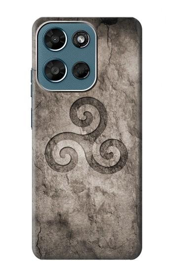 S2892 Symbole Triskele Texture de pierre Etui Coque Housse pour Motorola Moto G (2026), G Play (2026)