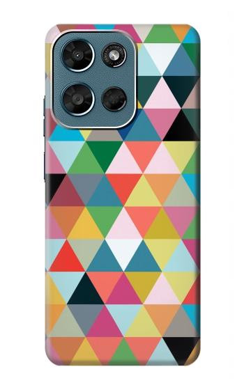 S3049 Triangles Couleurs vibrantes Etui Coque Housse pour Motorola Moto G (2026), G Play (2026)