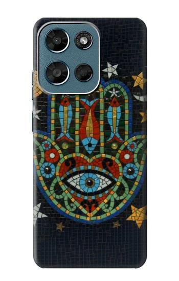 S3175 Hamsa Mosaïques main Etui Coque Housse pour Motorola Moto G (2026), G Play (2026)