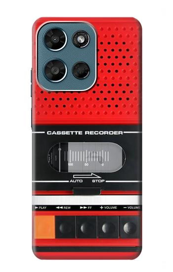 S3204 Rouge Cassette Recorder graphique Etui Coque Housse pour Motorola Moto G (2026), G Play (2026)