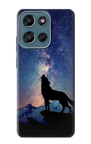 S3555 Loup Hurlant Million étoiles Etui Coque Housse pour Motorola Moto G (2026), G Play (2026)