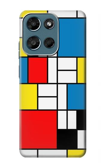 S3814 Composition de dessin au trait Piet Mondrian Etui Coque Housse pour Motorola Moto G (2026), G Play (2026)