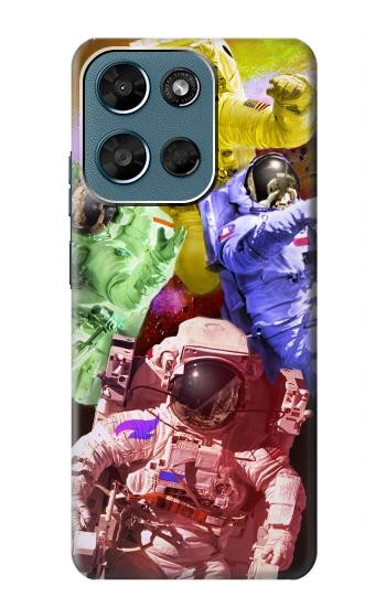 S3914 Galaxie colorée de costume d'astronaute de nébuleuse Etui Coque Housse pour Motorola Moto G (2026), G Play (2026)
