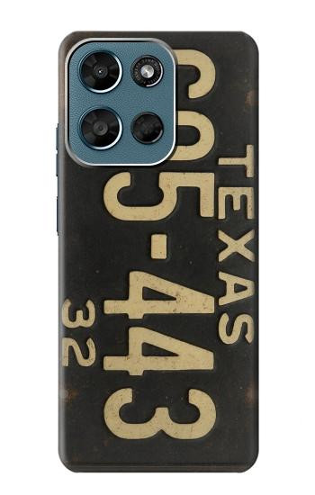 S4061 Plaque d'immatriculation vintage du Texas Etui Coque Housse pour Motorola Moto G (2026), G Play (2026)