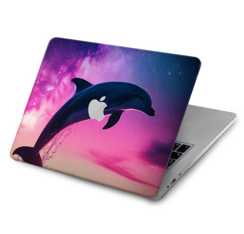 S3980 Dauphin, coucher de soleil, Voie lactée Etui Coque Housse pour MacBook Pro 14 M1-M5 A2442,A2779,A2992,A2918,A3112,A3185,A3401,A3434,A3112