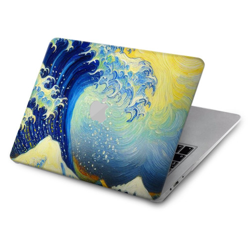 S4005 Peinture à l'huile Grandes vagues Etui Coque Housse pour MacBook Pro 16 M1,M2,M3,M4 (2021,2024) - A3403, A3186, A2991, A2780, A2485