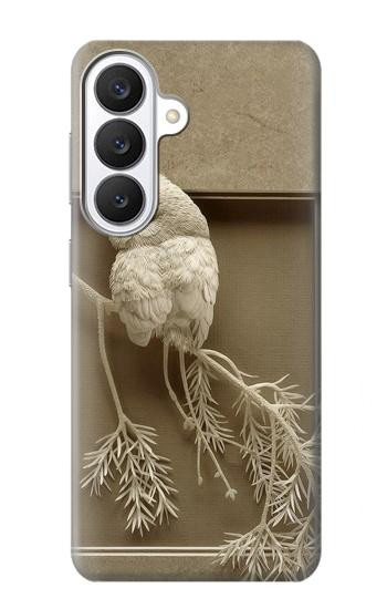 S1386 Sculpture papier Chouette Etui Coque Housse pour Samsung Galaxy S26